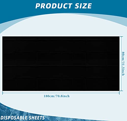 Image of Tatuo 50 Pieces 31 x 70 Inches Disposable Bed Sheets Waterproof Bed Cover Massage Table Sheet Non-woven Fabric for Spa, Lash, Beauty Salon, Waxing, Hotels(Black)