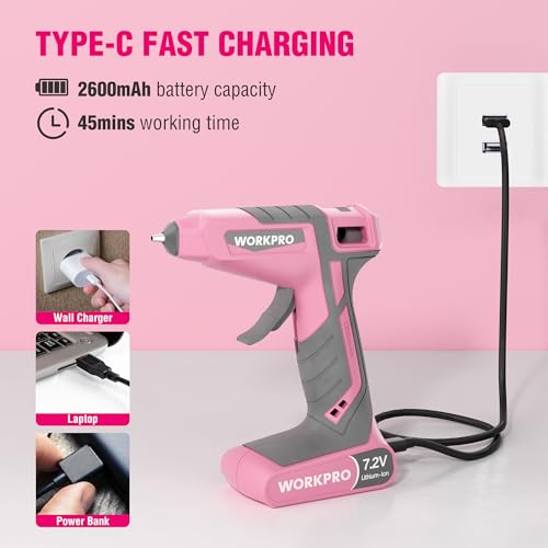 WORKPRO Dual-Temp Cordless Glue Gun
