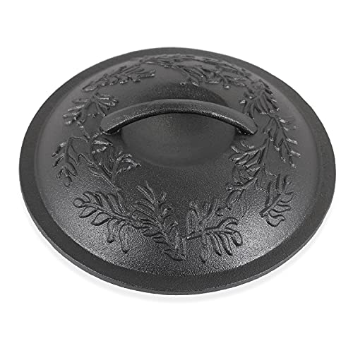 (Kfaj)12 Inch Cast Iron Lid- Pre Seasoned And Ready To Use- Locks In Moisture - Cooks Food Faster -Cover Skillet Pour Spouts-Hand Wash Only #TOP7