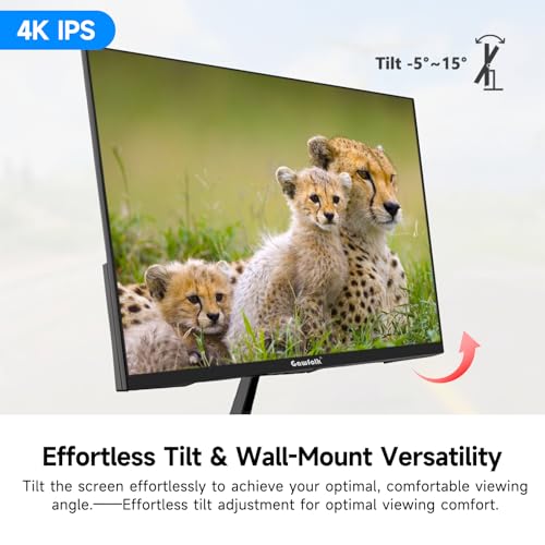 Image of Gawfolk 27 Inch 4K Monitor IPS 60Hz, UHD 3840 x 2160p PC Monitors, Computer Dispaly for Home & Office, Support HDMI & DP, Wall Mount Compatible