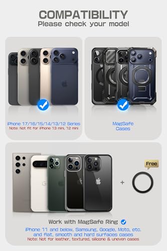 Image of SUPCASE for MagSafe Wallet with Stand, Magnetic Wallet for Men, [Hold 5 Cards] [Adjustable Stand] [RFID Blocking] Phone Stand Credit Card Holder Tripod for iPhone 17 /16 /15 /14 /13 /12 Series, Carbon