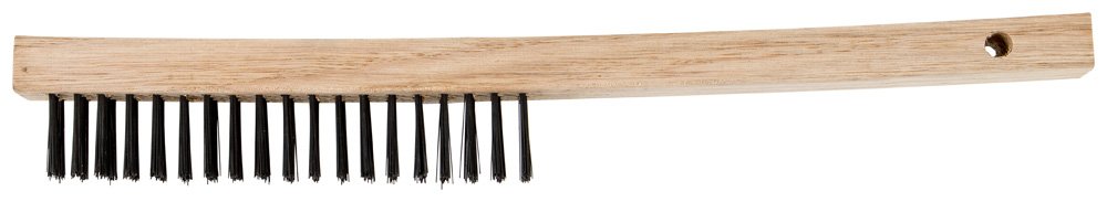 PFERD 85045 Economy Line Curved Handle Scratch Brush.012 Carbon Steel, 3 x 19 Wire Rows, 13-3/4 Length x 7/8 Width Block (Pack of 12)