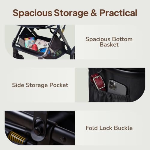 Image of 3-in-1 Dog Stroller for Small and Medium-Sized Dogs up to 33 lbs