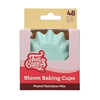 FunCakes Baking Cups Pastell Regenbogen Mix 48 Stück Muffin und Cupcake Förmchen Papier, Bloom Backförmchen aus beschichtetem Karton, Perfekt für Cupcakes und Muffins - Pk/48