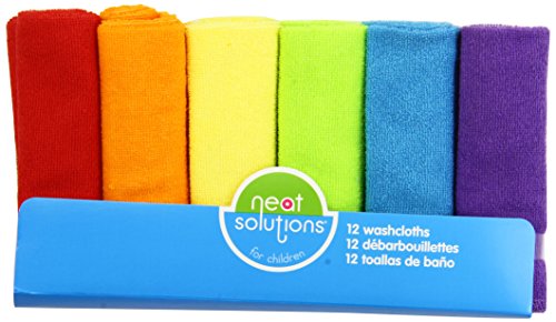 Neat Solutions Solid Knit Terry Washcloth Set, Multi-color, 12-Count