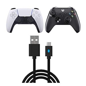 Fast Charging Cable for Xbox Series X/S Controller, USB Type C Charger Cord Campatible with PS5 Dual Sense Controllers, Nintendo Switch and Switch Lite.