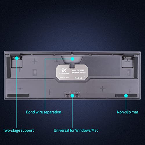 Image of Gk98 RGB Mechanical Keyboard DIY Kit Hot-Swappable Three Mode Wired 2.4g Wireless Custom Keyboard Compatible with Akko, Cherry Mx, Gateron, Kailh Mechanical Axis (Transparent Black)