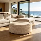 arbol manualidad Round Drum Coffee Table 31.5 Inch Amber White Faux Stone Natural Wood Round Pedestal Coffee Table for Living Room