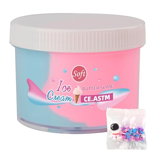 KelvSbem Dual Color Butter Slime Pack, Non-Sticky Super Soft and Scented, Astronaut Slime Pack for Kids Party Favors, Birthday Gift, School Prizes, Stress Relief and Fidget Toy