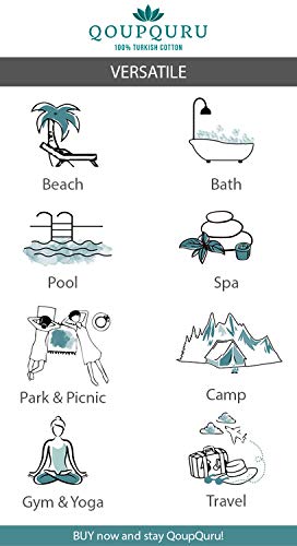 Qoupquru 2 Pack Turkish Beach Towels - Peshtemal Towel Set – 100% Turkish Cotton – Light Weight, Absorbent & Easy Dry – Oversized 40X70 (2Pack-Patara Collection, Navy Blue) #TOP4