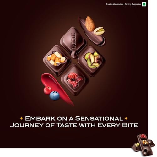 Image of Fabelle Open Secret - Milk, Centre- Filled Luxury Chocolate Bar Topped with Visible Nuts & Berries, 121g (Pack of 3)