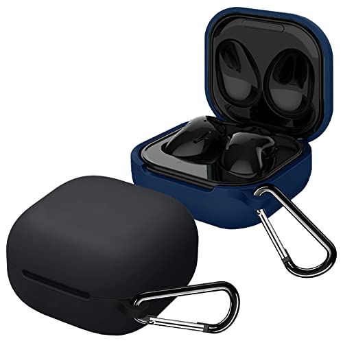 EasyBee Coque [Lot de 2] Compatible avec Samsung Galaxy Buds FE/2 Pro/2/Pro/Live, Étui de Protection en Silicone Antichoc Ultrafine - Bleu et Noir
