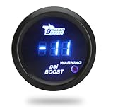 Docooler Digital Turbo Boost Gauge Meter with Sensor for Auto Car 52mm 2in LCD -14~29 PSI Warning Light Black