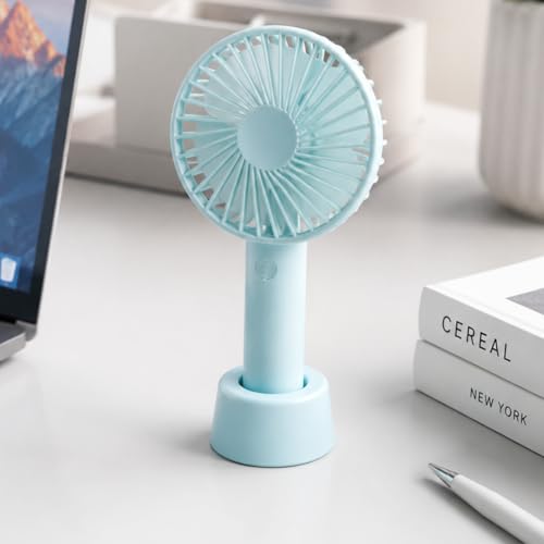 Image of Desidiya Portable Handheld Mini Fan N9 with Stand - USB /Battery Rechargeable, High-Speed Airflow for Desk, Home & Office | Random Color| Desk Fan, Rechargeable Fan