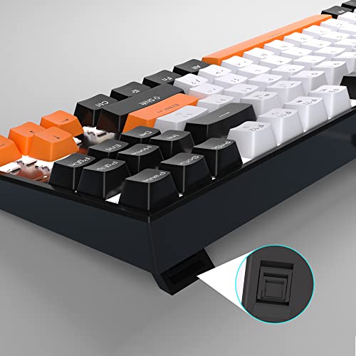 Image of MageGee 75% Mechanical Gaming Keyboard, Yellow Switch, LED White Backlit, 87 Keys Compact TKL Wired Computer Keyboards for Windows Laptop PC Gamer - White /Black