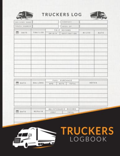 Truckers Logbook: Truckers Log Book with Fuel Tracker | Trip Record, Fuel...