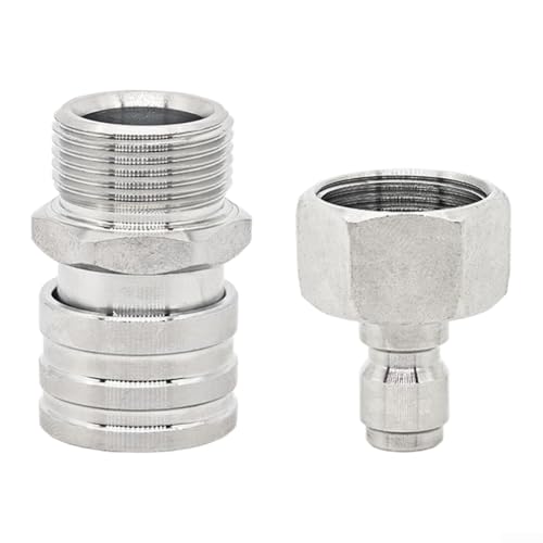 Connecteur de lavage de voiture haute pression fabriqué en acier inoxydable avec taille 6,35 mm et compatibilité avec filetage M22 1,5 (14 trous)