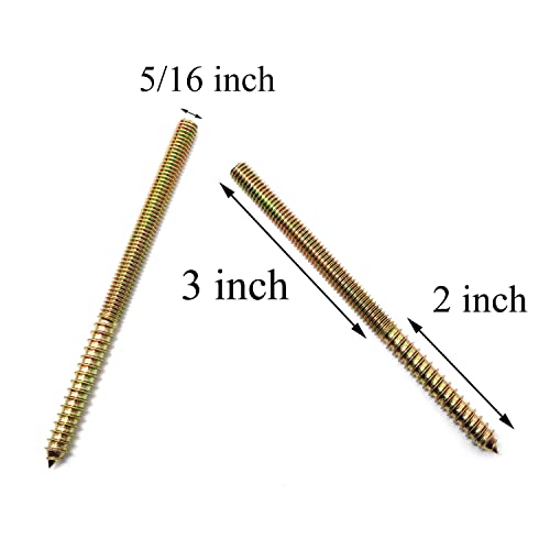 Image of 8pcs Self-Tapping Screw Hanger Bolts 5 /16 inch-18 x 5 Hanger Bolts Double Headed Bolts for Furniture Wood Joint