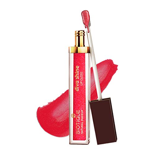 Image of Biotique Natural Makeup Diva Shine Lip Gloss, Peach On The Beach Red