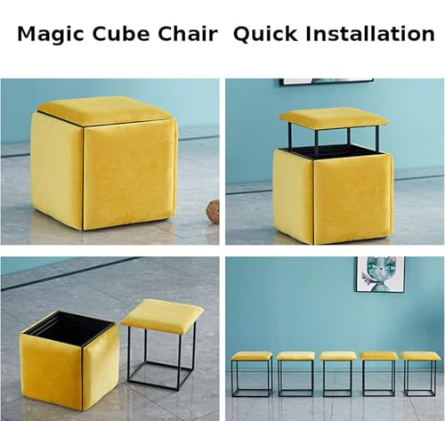 Tabouret de rangement cube 5 en 1 étanche et modulable taille grand