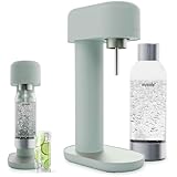 Mysoda Ruby 2 Sparkling Water Maker - Soda Streaming Machine Silent Carbonated Water Machine Robust Long-Lasting Aluminium Soda Maker 1L Water Bottle Without CO2 Cylinder - Sage Green Soda Machine
