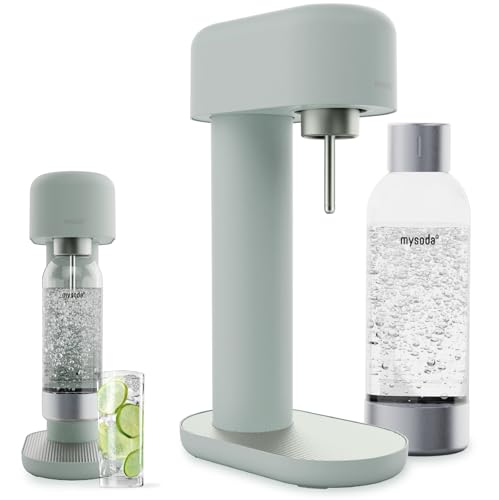 Mysoda Ruby 2 Carbonated Water Maker - Silent and Long-Lasting Aluminium Soda Maker with 1L Water Bottle - Without CO2 Cylinder - Pigeon
