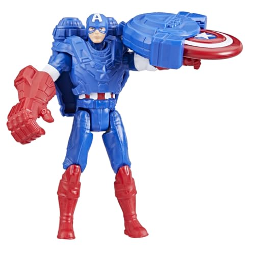 Marvel Epic Hero Series Battle Gear Figurine d'action Captain America, 10,2 cm, jouets super-héros Avengers pour enfants à partir de 4 ans