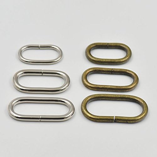 25 PCS Metal Loop Oval Ring Clips Hook for Leather Purse Bag Handbag Strap (1.25" 32mm,Bronze)