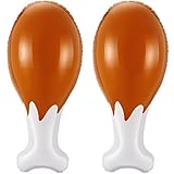 Wettarn 2 Pcs 24 Inch Halloween Thanksgiving Inflatable Turkey Legs Giant Inflatable Turkey Drumstick Leg Autumn Fall Thanksgiving Decorations Photo Booth Props for Indoor Outdoor
