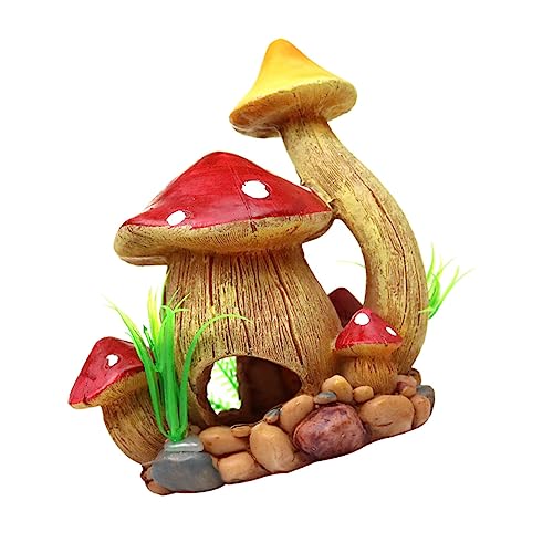 Toddmomy 1個 きのこの家 魚の洞窟 水族館 水槽装飾 洞窟の装飾を隠す 隠れ