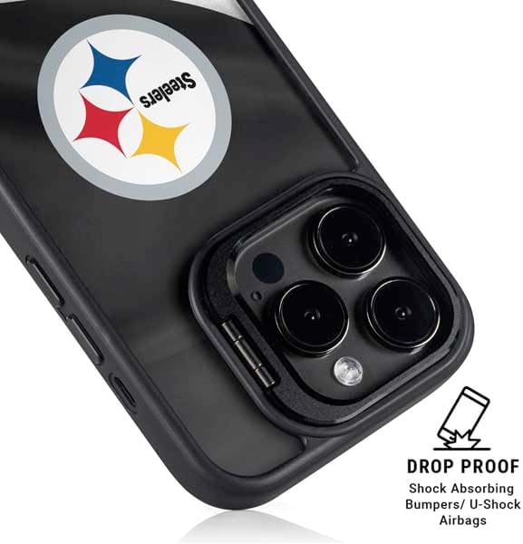 Skinit Kickstand Phone Case Compatible with iPhone 14 Pro - Officially Licensed NFL Pittsburgh Steelers Design