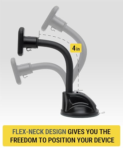 Image of Scosche MXWDL Magnetic Cell Phone Car Mount, Suction Cup Phone Holder for Car Dashboard /Windshield with Extra Strong Magnet and Thick Metal Plate Compatible with iPhone, Samsung, and All Devices
