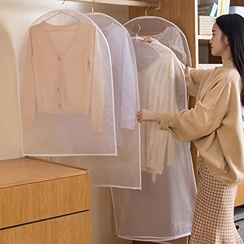 Cabilock 10 peças de bolsa de roupa translúcida para pendurar ternos, bolsa transparente para guarda