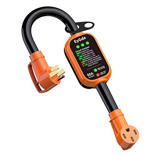 EyGde RV Surge Protector 50 Amp - UL Certified - Upgraded 5000 Joules RV Circuit Analyzer with Easy to Use Handle, 50amp Surge Protector Power Voltage Protection Guard Camper Travel Trailers