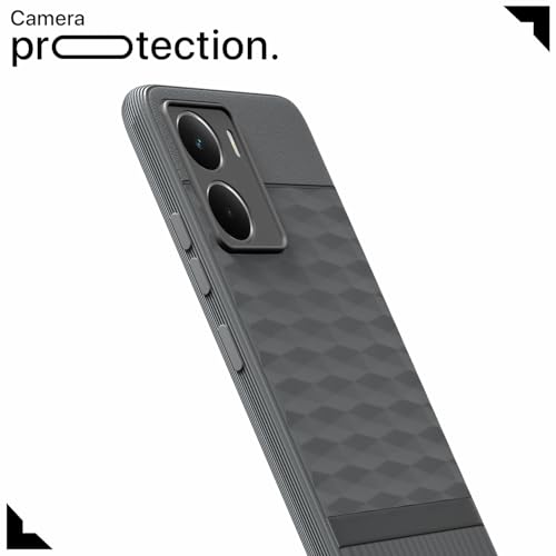 Image of Pikkme Back Cover for Realme P3 5G Camera Protection 3D Hexa Cube Design Silicone Protective Bumper Case (Grey)