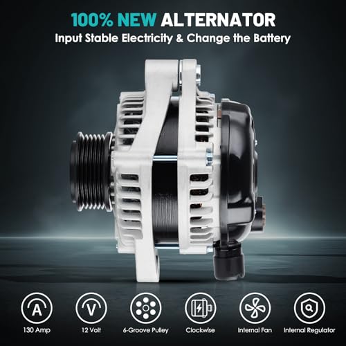 Farrme 0823126832 11573 Car Alternator 12V 130 Amp, 6-Groove Pulley Fit For Honda Odyssey 2011-2013, Pilot 2012-2015, For Ridgeline 2012-2014 V6 3.5L Automotive Replacement Alternators 9764219-124 thumb #2