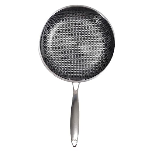 TOYANDONA Sartén de Acero Inoxidable con Fondo Panal para Camping y Picnic Antiadherente Resistente la Corrosión para Freír Huevos y Filetes Calentamiento Uniforme y Fácil Limpieza