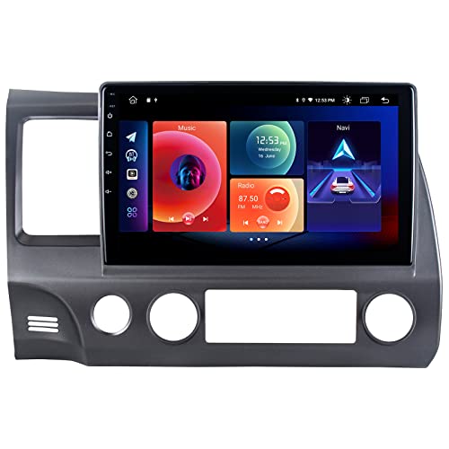 (4G RAM+ 64G ROM) Roadanvi for Honda Civic 2006 2007 2008 2009 2010 2011 Android Car Stereo Touch Screen GPS Navigation AM/FM Radio Bluetooth Carplay Android Auto 4G Internet WiFi