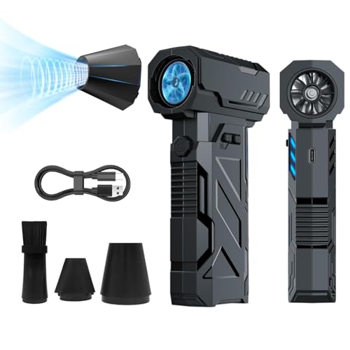 Image of Dyazo Turbo Mini Air Duster | 130000RPM High Speed Cordless Air Blower | Rechargeable Type-C | Handheld Cleaner with Adjustable Speed for Cleaning Car, Computer, Keyboard & Home Appliances (Black)