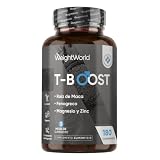 Testo Booster 180 Comprimidos - Suplemento con 12 Ingredientes como Maca Negra, Extracto de Fenogreco, Zinc y Magnesio para 3 Meses de Suministro