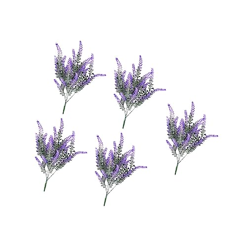 EPIGEIST 5 Piezas Ramo De Lavanda Simulado Decoración Tallos Falso Lavanda Artificial Plantas Accesorios De Fotografía Flores Falsas De Lavanda Flores Artificiales Lavanda Púrpura