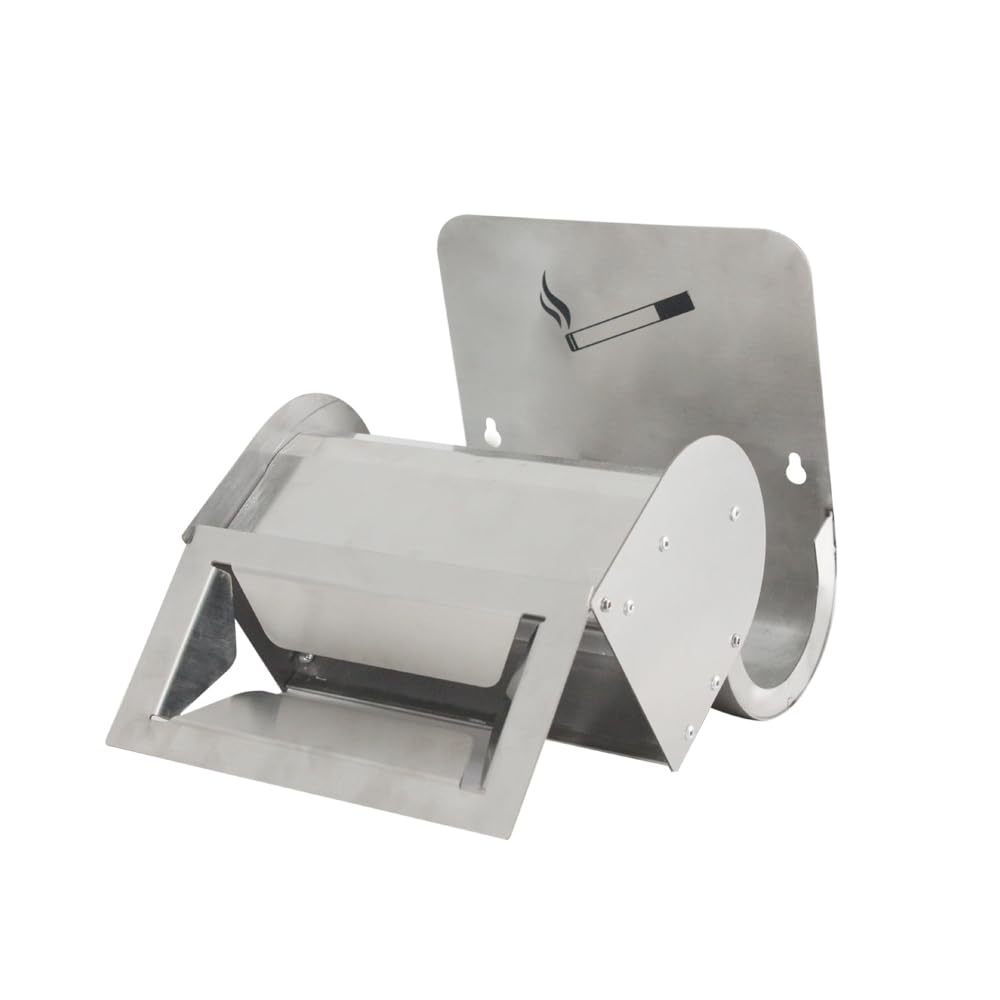 Danieli - Posacenere da Esterno da Parete in Acciaio Inox 19x10x11 cm - Posacenere da Esterno a Muro Facile da Svuotare, Piccolo e Compatto