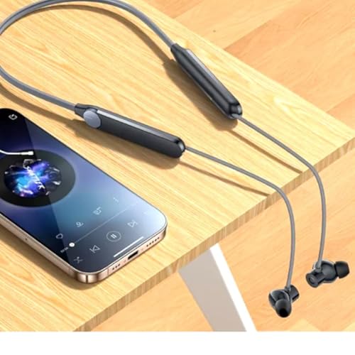 Image of CME Neckband Pro Bluetooth Headphones, Dark Grey, Hybrid Active Noise Cancelling, 5 HD Mics, IP55, BT5.3, 37 Hours Playtime, Dual Device Connection