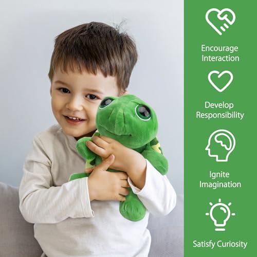 VOSSOT Kuscheltier Schildkröte, 28 cm Süßes Meeresschildkröte Plushie Weiches Umweltfreundliches zum Kuscheln & Spielen, Meeresschildkröte Stofftier für Kuschelecke Zimmer Schlafzimmer Deko