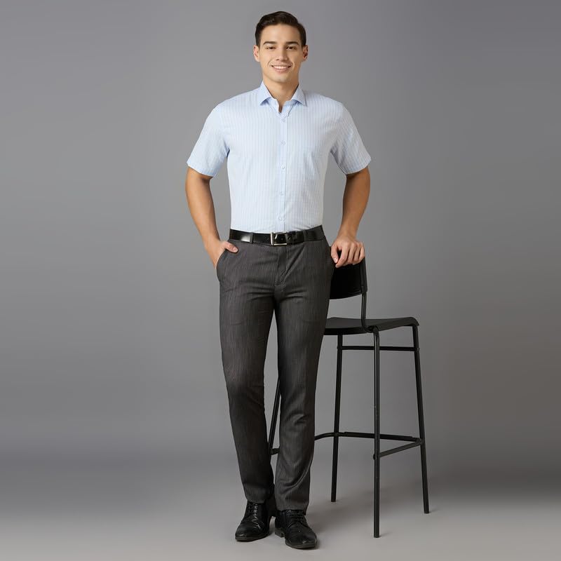 Image of Mark & Albert Men's Half Sleeves Cotton Formal Shirt