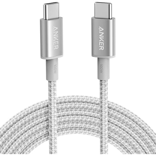 Anker 333 USB C to USB C Charger Cable (6ft 100W, 2-Pack), Fast Charge for MacBook Pro, iPhone 17/16/15, iPad Pro, Samsung Galaxy,and More Silver 1.8M+1.8M