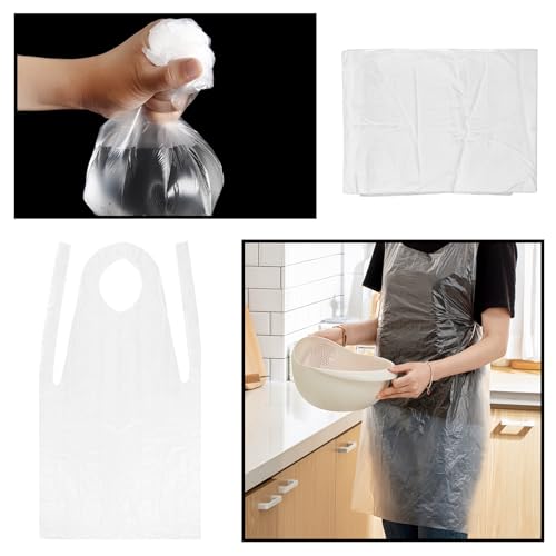 MEGYAD 100 Stück Einwegschürzen: Klar Einweg-Schürze Wasserdicht PE Einzeln Gefaltet 60 x 100 cm, Einmalschürze für Laboratorien Zeichnung Hotel Krankenhaus