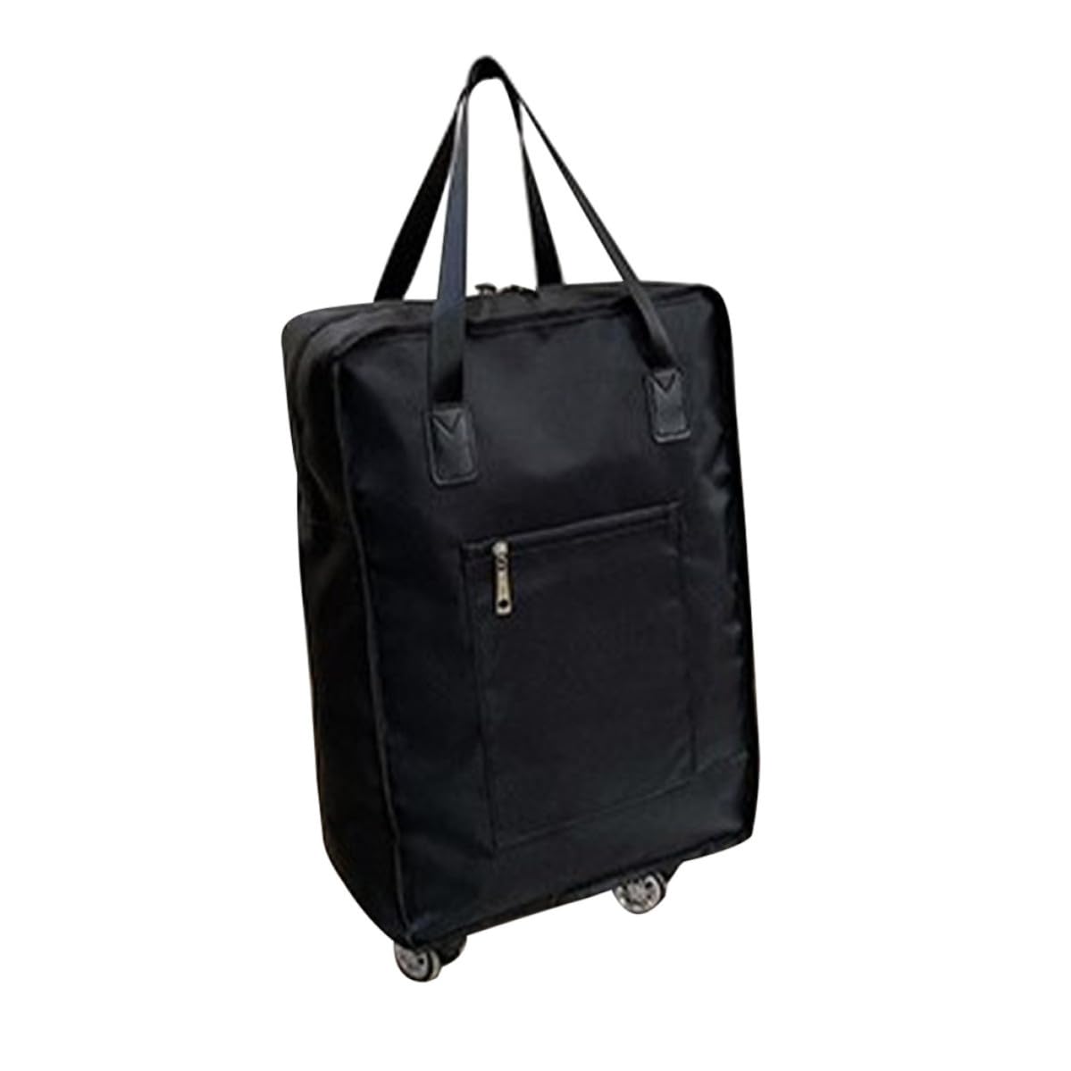 Bolsa de Viaje Plegable Ruedas Aplicables de Gran Capacidad de Tela Oxford Negra Portátil Adecuada para Almacenamiento y Transporte Cómodo