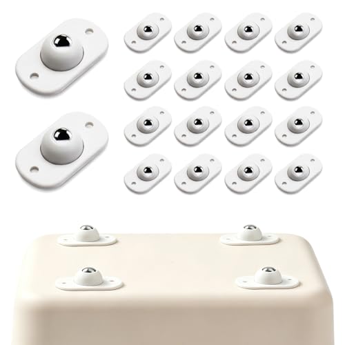 Image of Self Adhesive Caster Wheels, Appliance Wheels with 360 Swivel Mini Rollers, Small Appliance Slider for Coffee Maker Air Fryer Storage Box Trash Can Furniture (16, White)