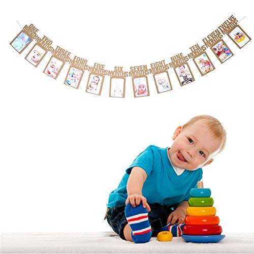 image for TONIFUL 1st Birthday Photo Banner, First Birthday Baby Photo Banner, M